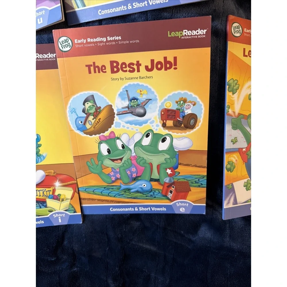 Lot of 7 Leap Frog Early Reading Series Leap Reader Interactive Books Sampler